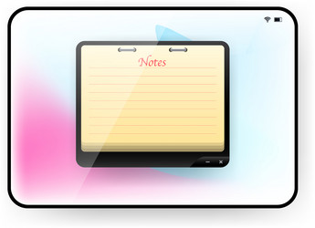 tablet with realistic note taking app user vector image