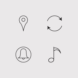 User interface simple linear icons set outlined vector