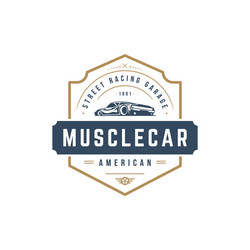 Vintage Muscle Car Badge Template Vector Image