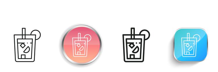 lemonade icon thin linear regular and button vector image