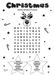 Printable christmas word search puzzle for kids vector