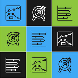 set line graph chart diagram pie infographic vector image