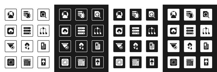 set search concept with folder server data web vector image