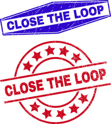 Close the loop rubber seals in circle and hexagon vector