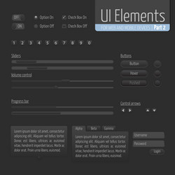 dark ui elements part 1 sliders vector