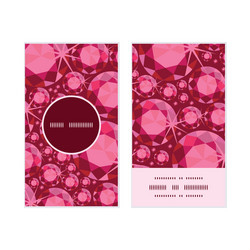 ruby vertical round frame pattern business cards vector