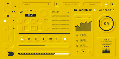 User interface elements for mobile app vector