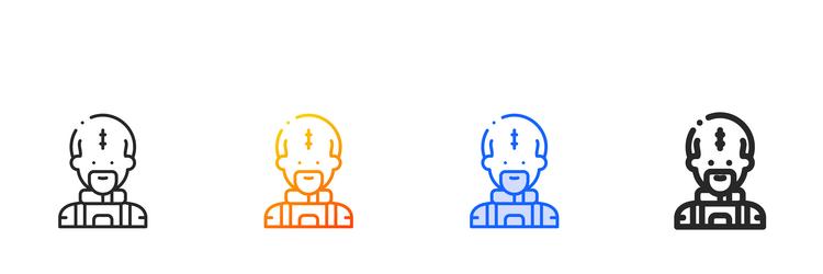 man iconthin linear gradient blue stroke and bold vector image