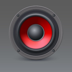 Red Diffuser Speaker on Gray Background vector image