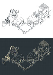 Robotic Loading Systems vector image