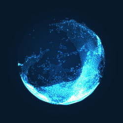 sphere consisting of points 3d grid design vector image
