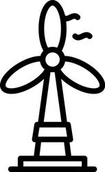 Wind turbine icon outline style vector