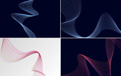 collection of geometric minimal lines pattern set vector image