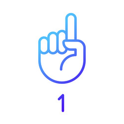 Digit one in asl pixel perfect gradient linear vector