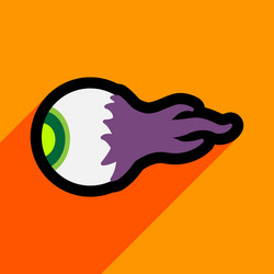 flat with shadow icon and mobile application eye vector image