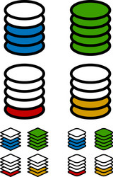 layers stack level elements multilevel tiers vector image