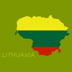 Lithuania Map with Flag Texture vector