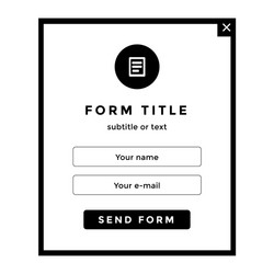 simple editable form template with two text fields vector