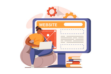 ui and ux designers web concept in flat design vector image