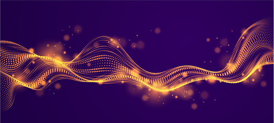 3d particles mesh array sound wave flowing over vector image