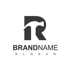 Letter r repair logo template negative space idea vector