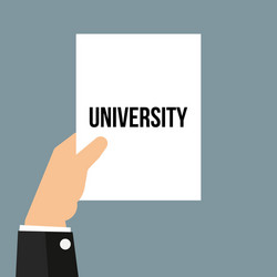 man showing paper university text vector image