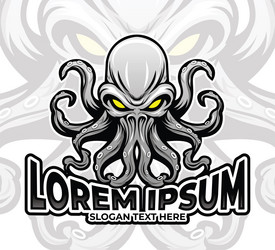 Octopus mascot design template squid icon vector