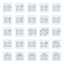 outline web icon set emailmessage vector image