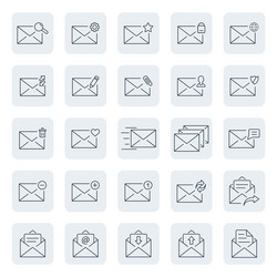 outline web icon set emailmessage vector