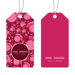 Ruby vertical round frame pattern tags set vector