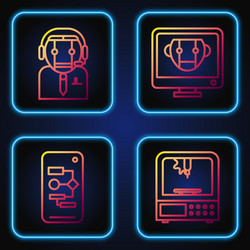 Set line 3d printer algorithm worker robot vector
