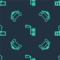 set line folder tree taxi car and loading vector image