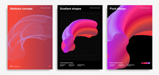 abstract design templates with 3d flow shapes vector