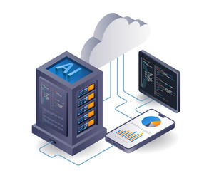 artificial intelligence cloud server programmer vector image