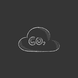 co2 sign in cloud drawn chalk icon vector