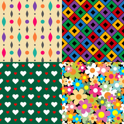 seamless patterns set 3 abstract colorful vector