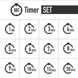 Timer and seconds countdown icon set time vector