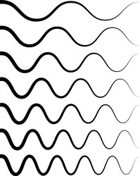wavy billow zigzag line element set lines vector image