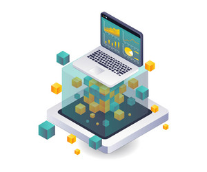 data analysis in blockchain technology development vector image