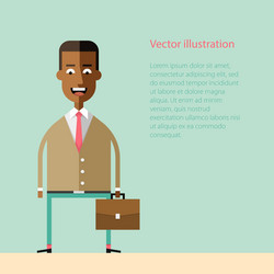 African american businessman with a briefcase vector