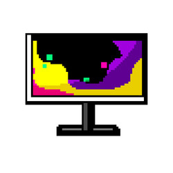 blank monitor pc game pixel art vector