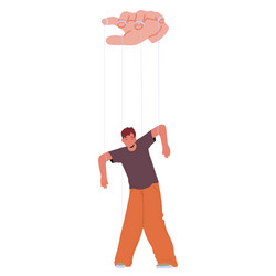 cartoon character being controlled by puppet vector image