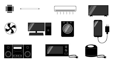 Electric appliance icon set on the white Vector Image