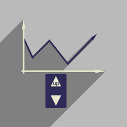 Flat web icon with long shadow economic graph vector