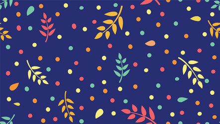 floral pattern with leaves and dots in minimal vector