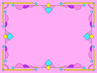 frame of lines and colorful geometric shapes vector image