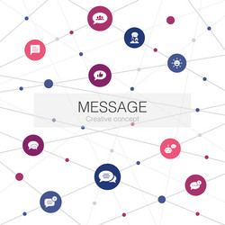 message trendy web template with simple icons vector image
