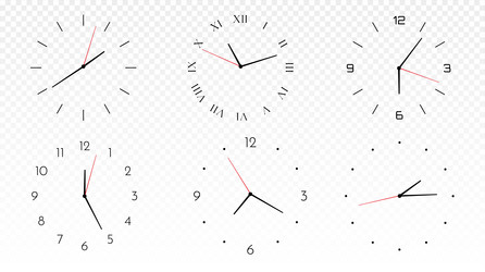 Minimalistic clocks pattern set vector