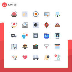 Mobile interface flat color set 25 pictograms vector