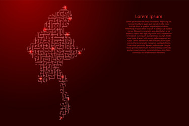 myanmar map from red pattern maze grid vector